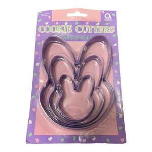Vintage Amscan Cookie Cutter Set of 3 Easter‎ Bunny Rabbit NOS